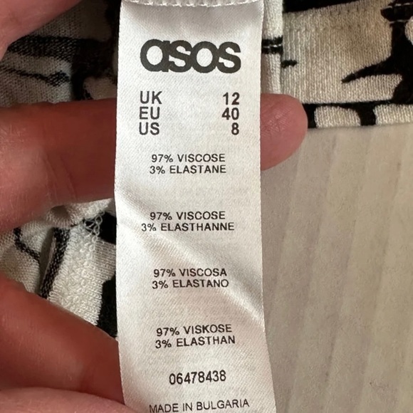 ASOS Woman’s Maternity Cold Shoulder White and Black Blouse size 8 - Picture 6 of 11